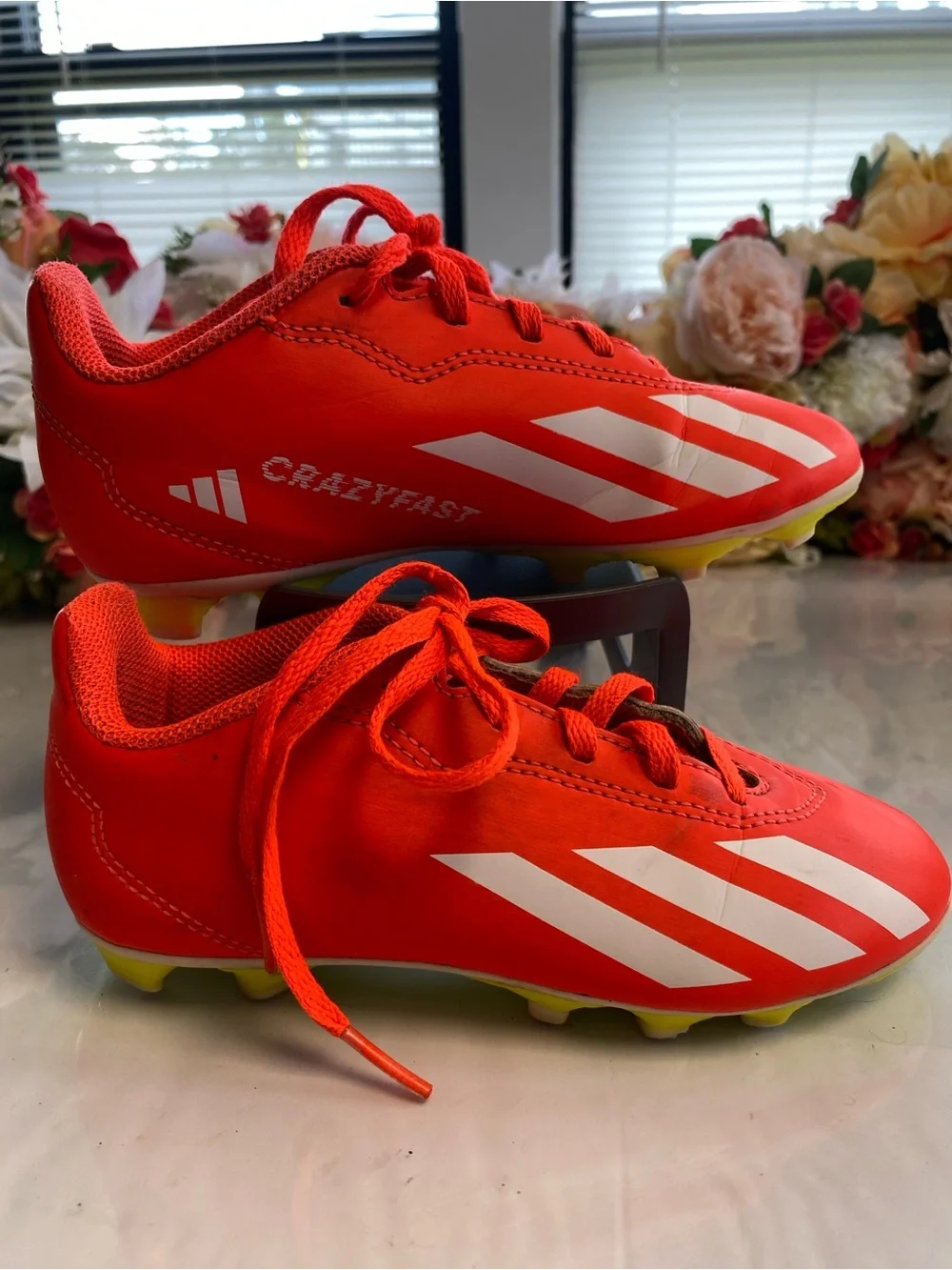 Adidas X Crazyfast Club FG Soccer Cleats Solar Red Youth US 13K